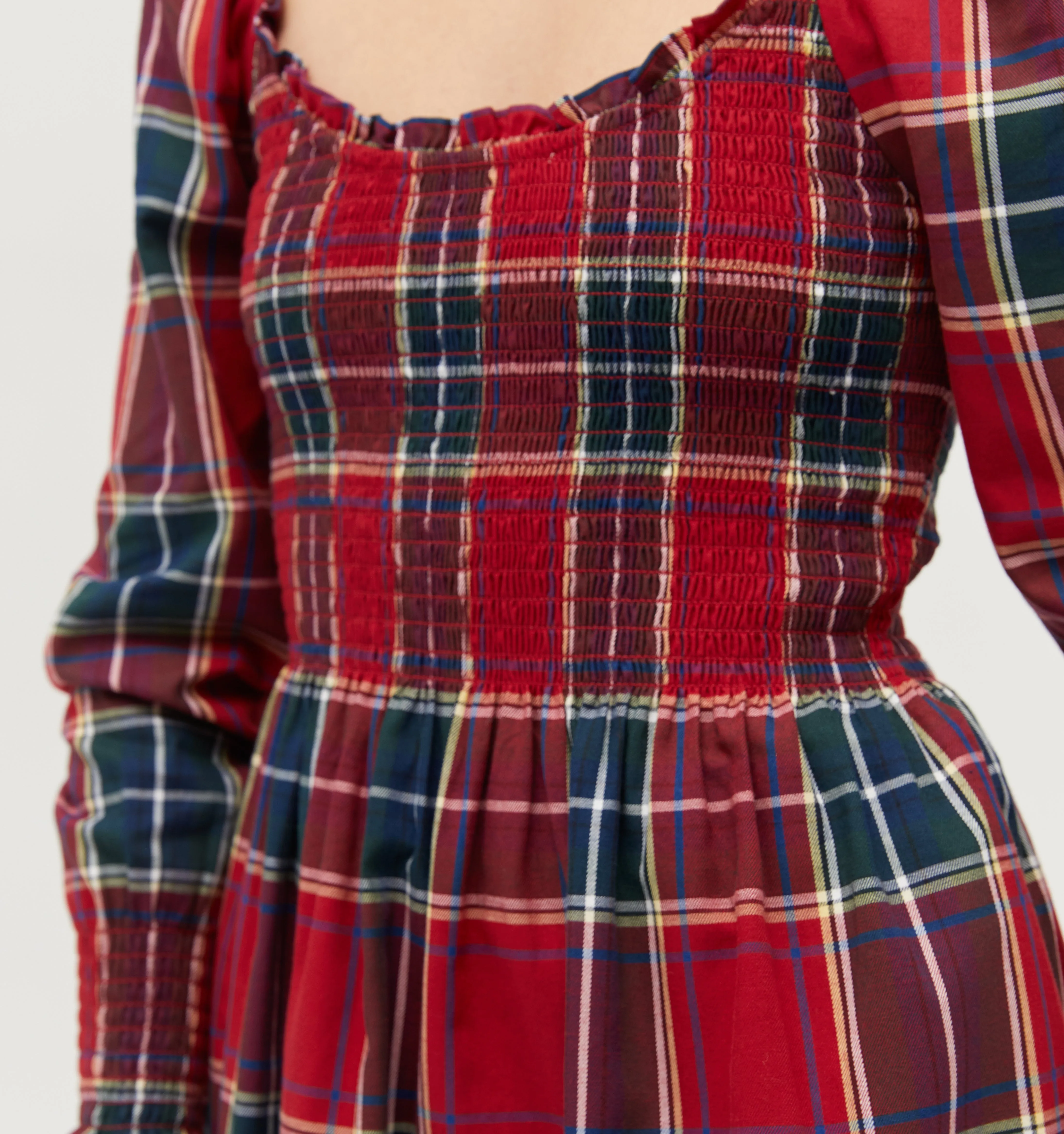 The Norah Nap Dress - Red Tartan