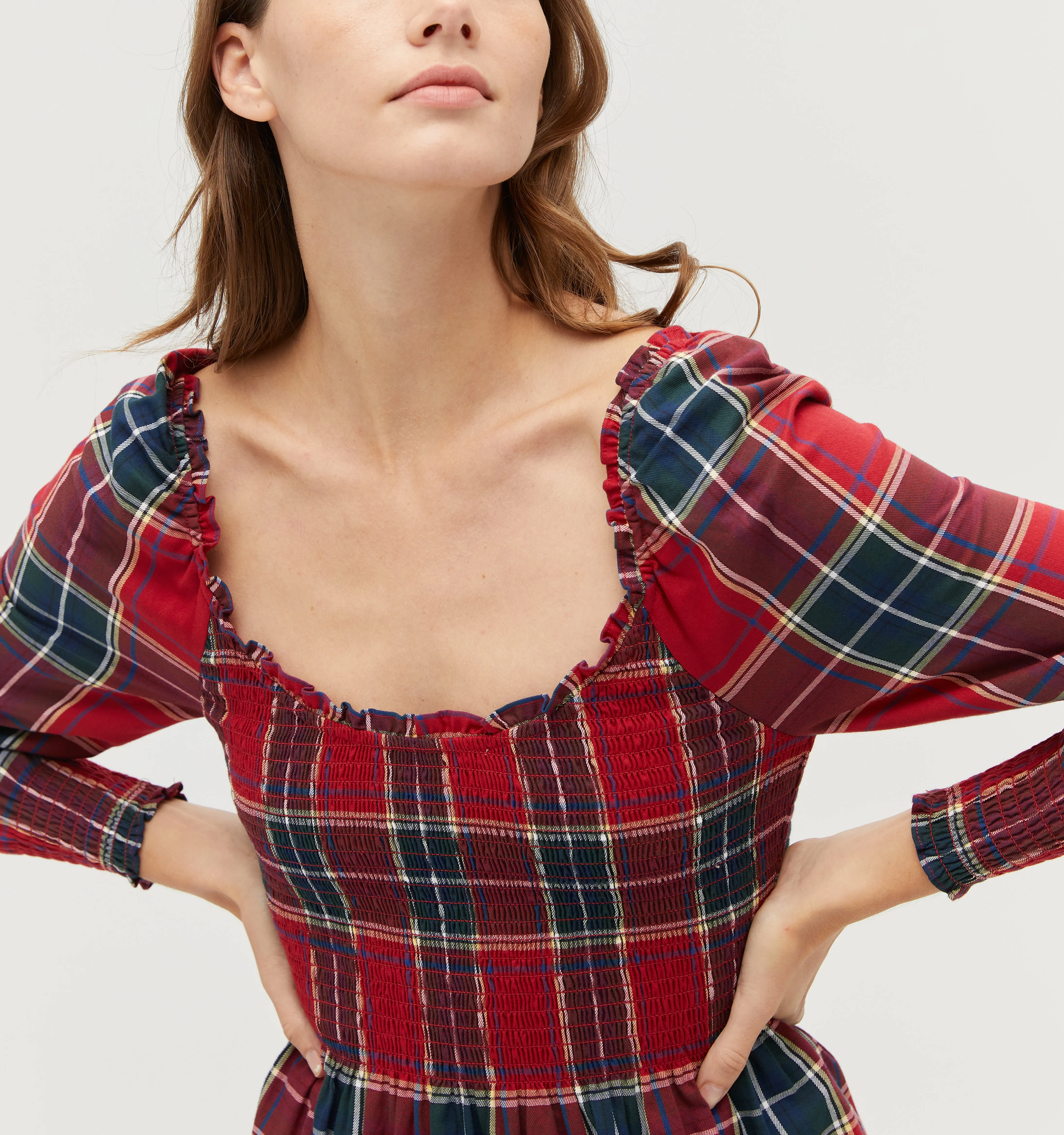 The Norah Nap Dress - Red Tartan