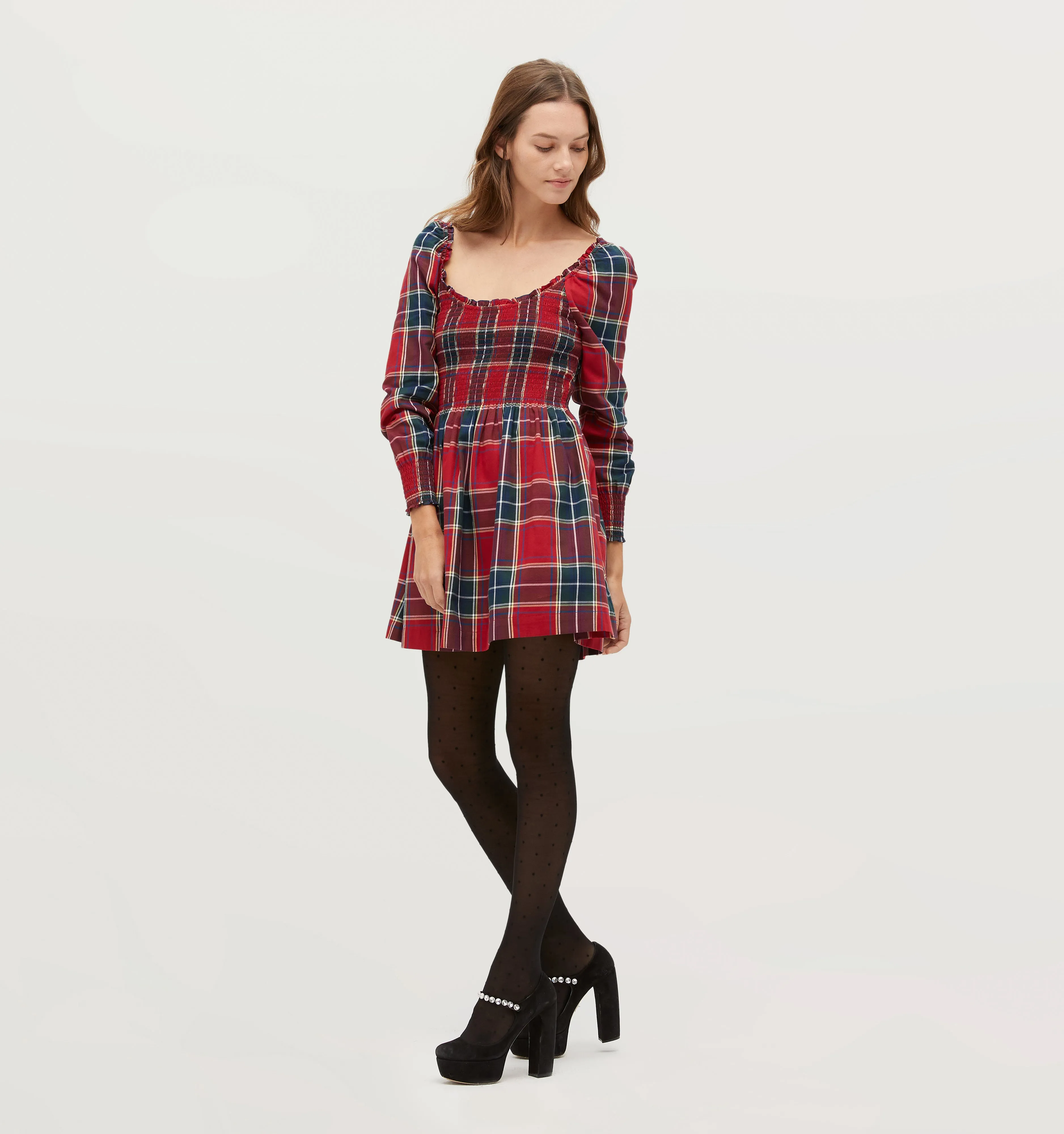 The Norah Nap Dress - Red Tartan