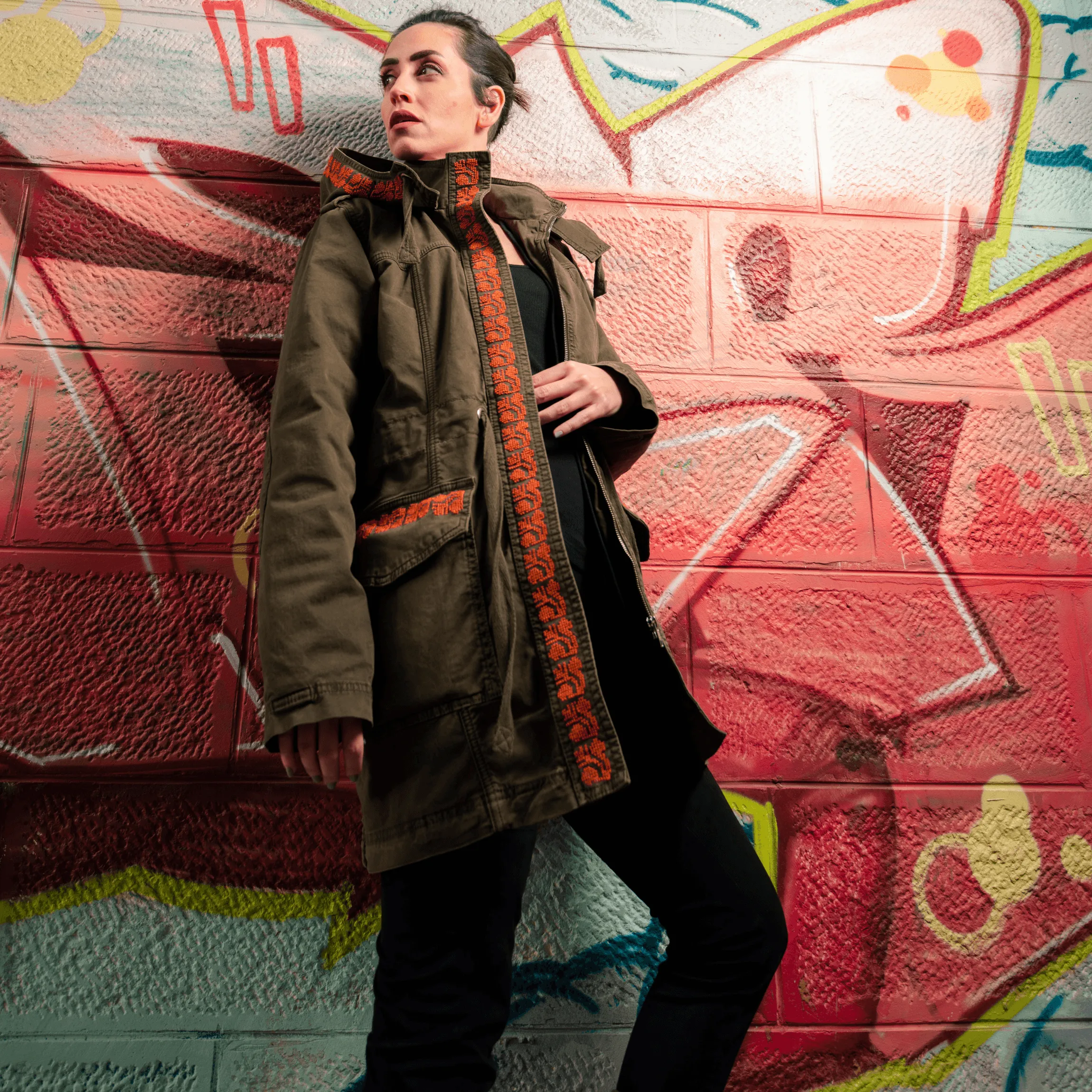 THE SINEAD KHAKI JACKET | PETRA ORANGE