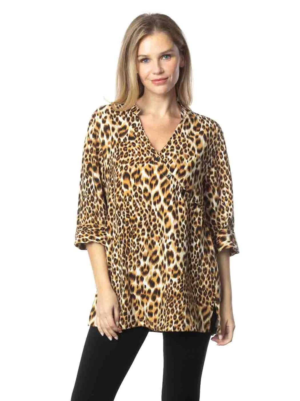 Tianello  TENCEL™ print  "Cheetah" Print   "Diva' Blouse