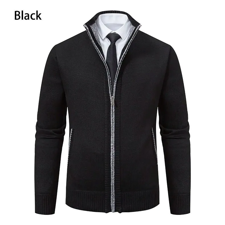 Top Quality Men's Full Zip Cardigan Fleece Sweater Big and Tall Clothes Casual Jumper Cardigans Coats