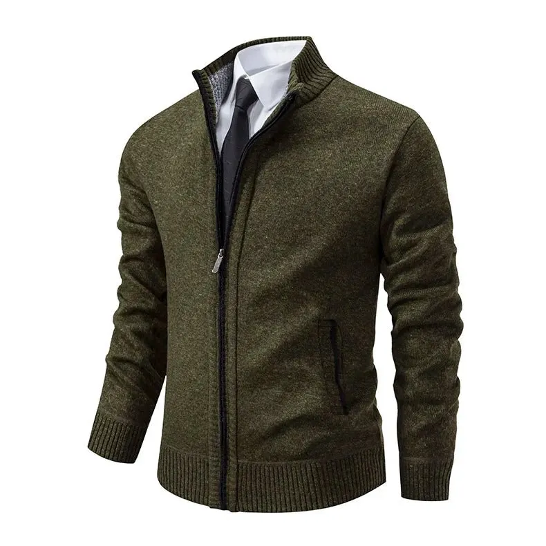 Top Quality Men's Full Zip Cardigan Fleece Sweater Big and Tall Clothes Casual Jumper Cardigans Coats