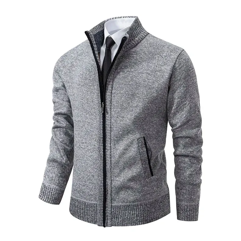 Top Quality Men's Full Zip Cardigan Fleece Sweater Big and Tall Clothes Casual Jumper Cardigans Coats