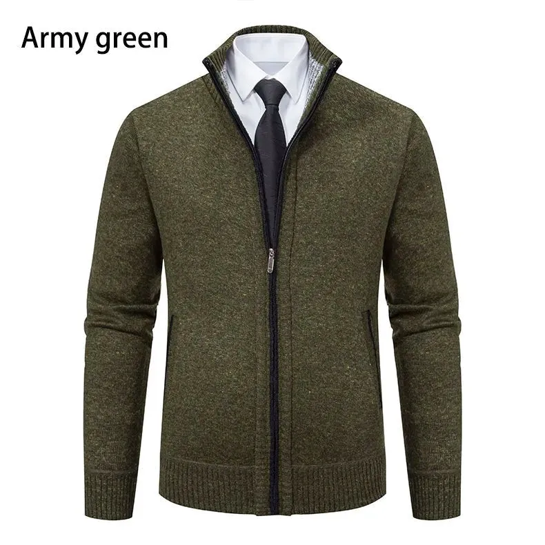 Top Quality Men's Full Zip Cardigan Fleece Sweater Big and Tall Clothes Casual Jumper Cardigans Coats