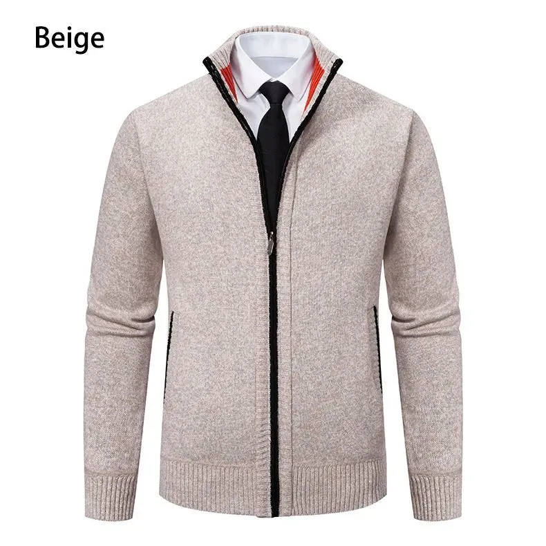 Top Quality Men's Full Zip Cardigan Fleece Sweater Big and Tall Clothes Casual Jumper Cardigans Coats