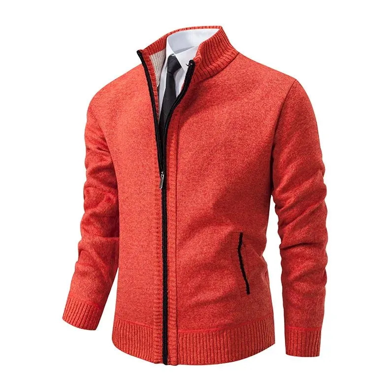 Top Quality Men's Full Zip Cardigan Fleece Sweater Big and Tall Clothes Casual Jumper Cardigans Coats