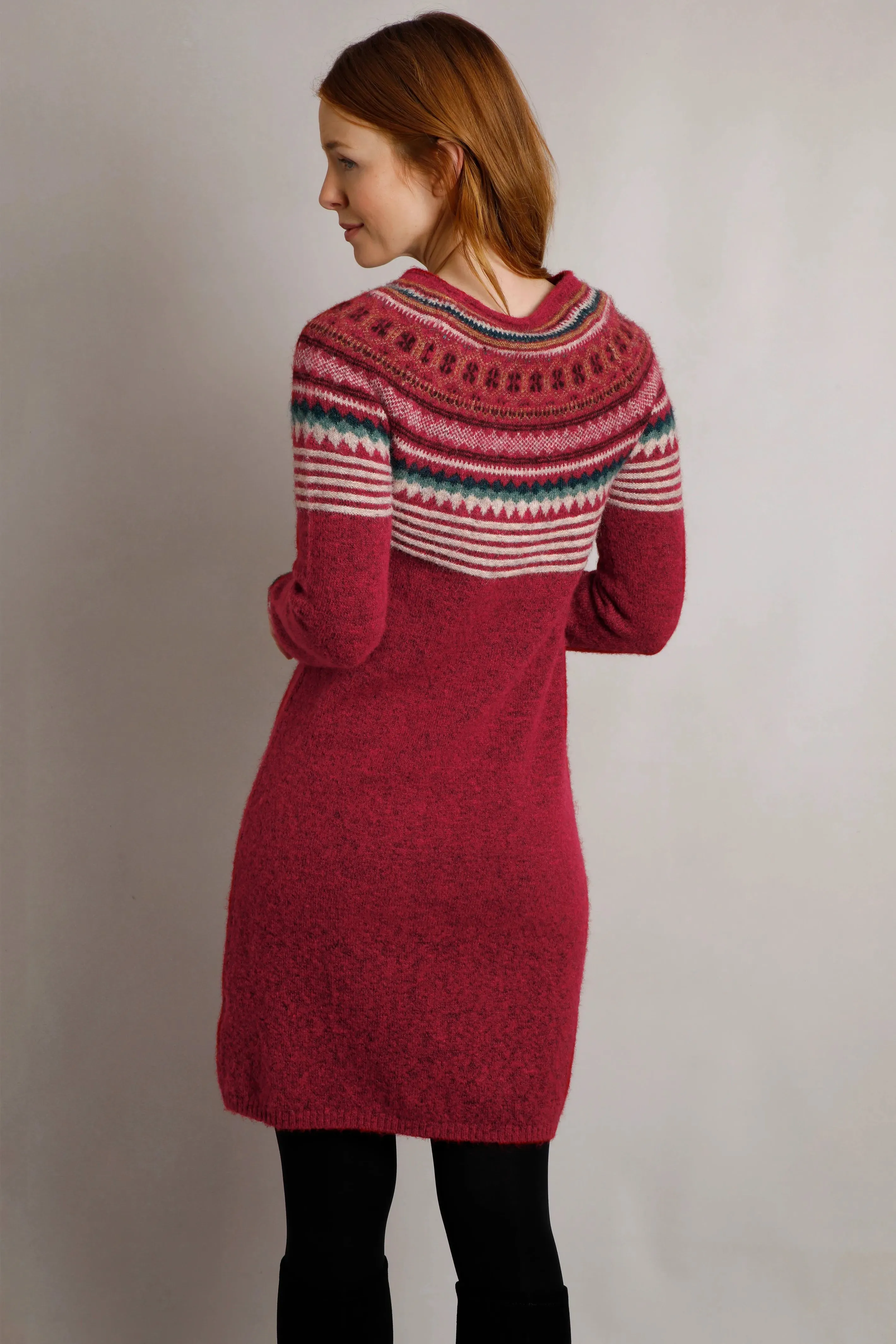 Weird Fish 10 Rhubarb Blakely Eco Fair Isle Knitted Dress