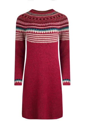 Weird Fish 10 Rhubarb Blakely Eco Fair Isle Knitted Dress