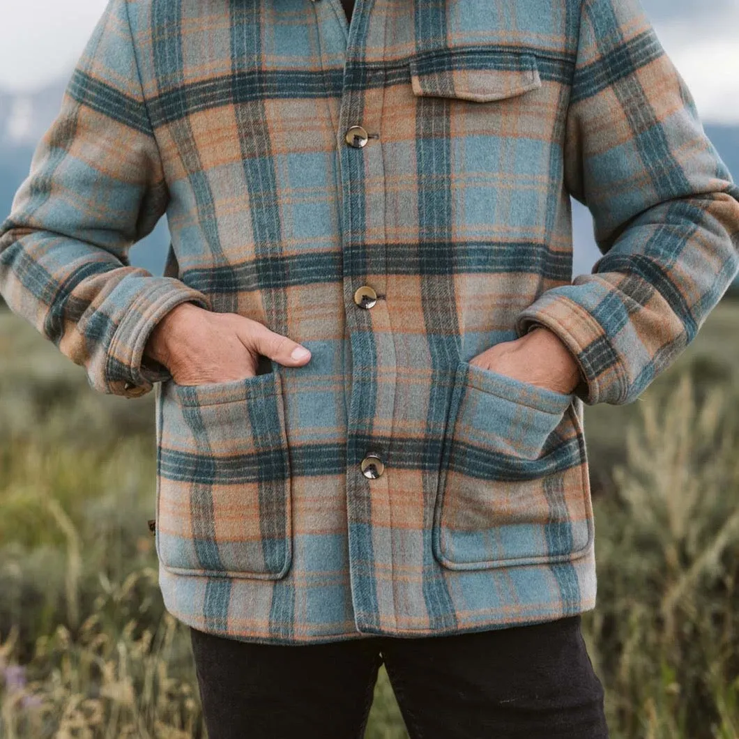 Wesley Wool Jacket | Sky Valley Plaid