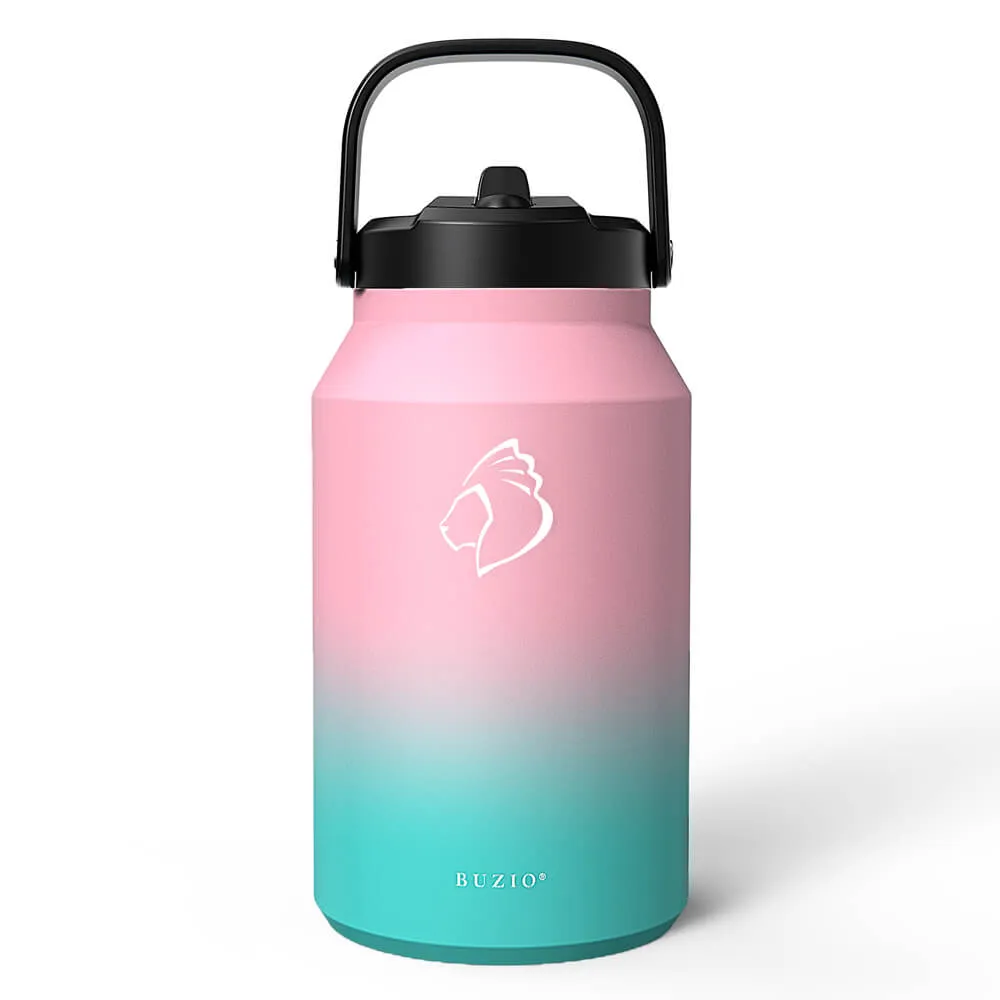 Wide Mouth Water Bottle with Straw Lid | 64oz | Sorbet